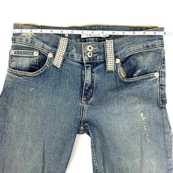 ALLEN B By Allen Schwartz Cropped Rhinestone Bling Jeans Size 29 - Picture 5 of 11